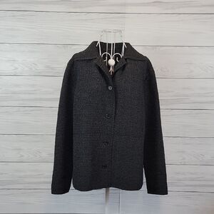 Tania Vintage Crinkled Shirt Jacket - Black Womens Size L
